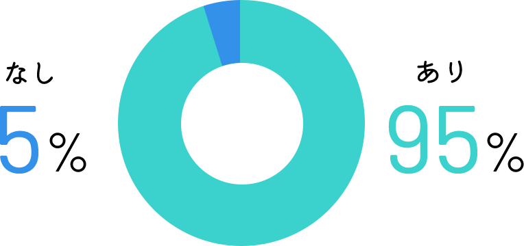 あり95% なし5%